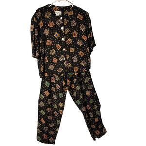 Lee Winter geometric pants suit Large